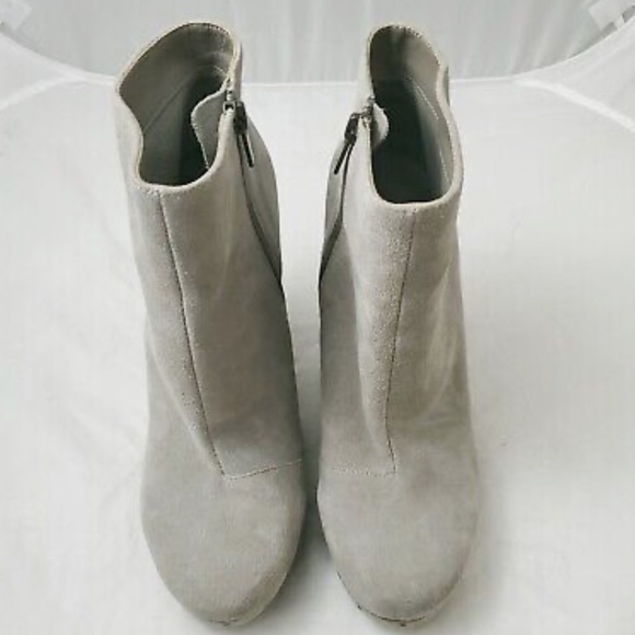 Joie Dewitt | Gray Suede Booties | Clog Heels Boots | Platforms Studded | size 8 - Picture 2 of 14